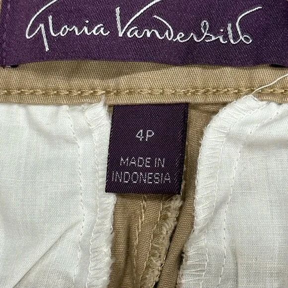 Women’s Gloria Vanderbilt 4 Petite Chino Khakis Pants Khaki Straight Stretch NWT - Picture 10 of 12